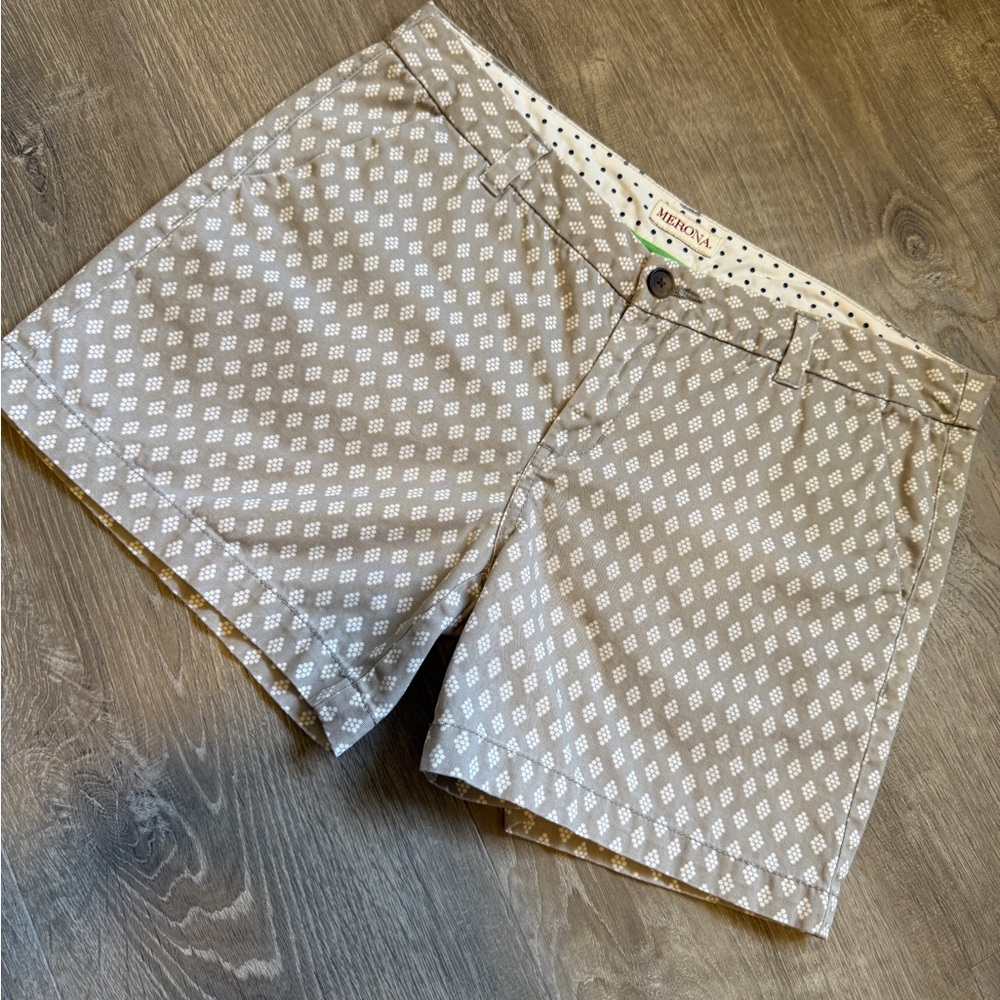 MERONA Women's Tan Patterned Shorts- Size 8